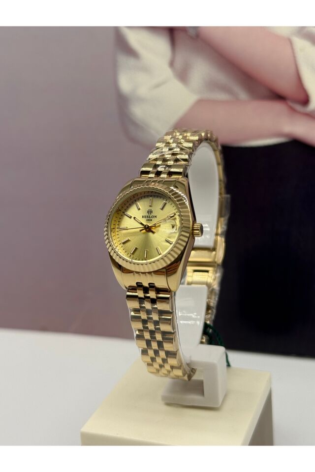 Gold 24Mm Kadın Kol Saati 5 Atm Su Geçirmez 3 Yıl Garantili