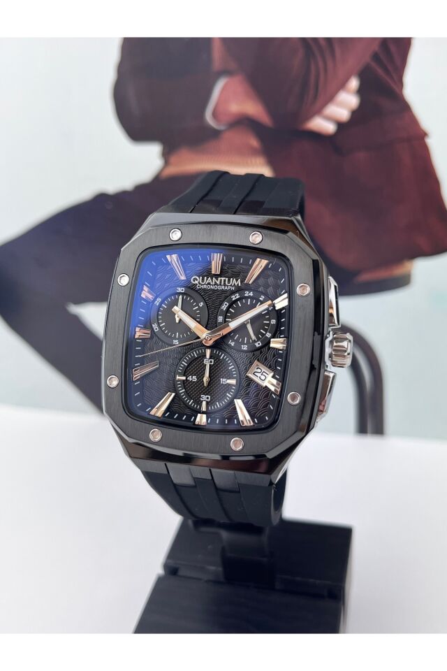 Siyah Erkek Kol Saati Chronograph 10 Atm Su Geçirmez 2 Yıl Garantili
