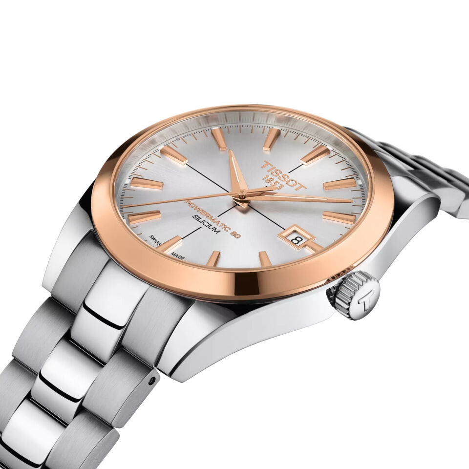 Tissot Gentleman Gold bezel 40mm T9274074103100 - Erkek Kol Saati T927.407.41.031.00