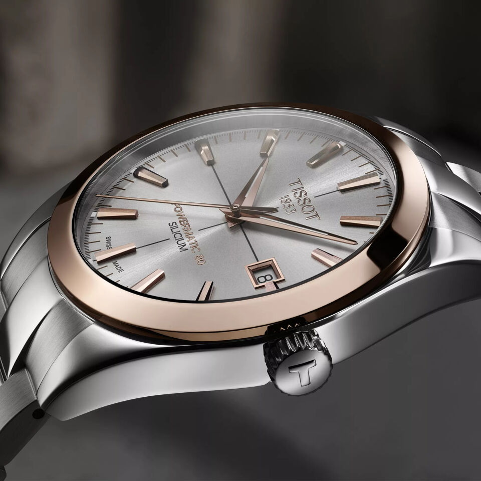 Tissot Gentleman Gold bezel 40mm T9274074103100 - Erkek Kol Saati T927.407.41.031.00