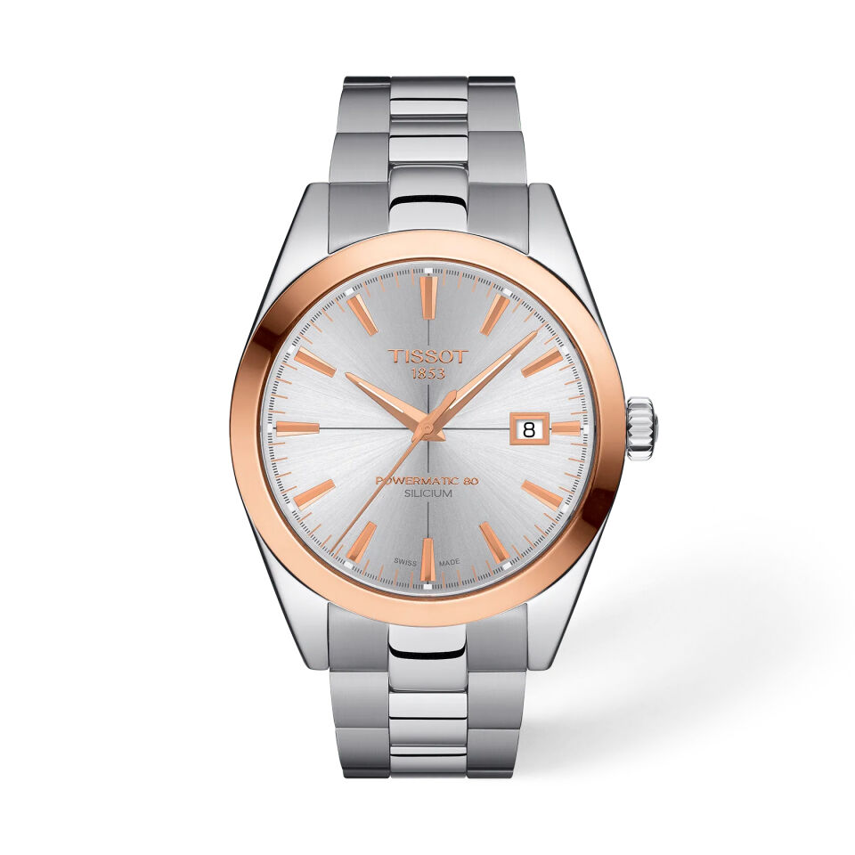 Tissot Gentleman Gold bezel 40mm T9274074103100 - Erkek Kol Saati T927.407.41.031.00