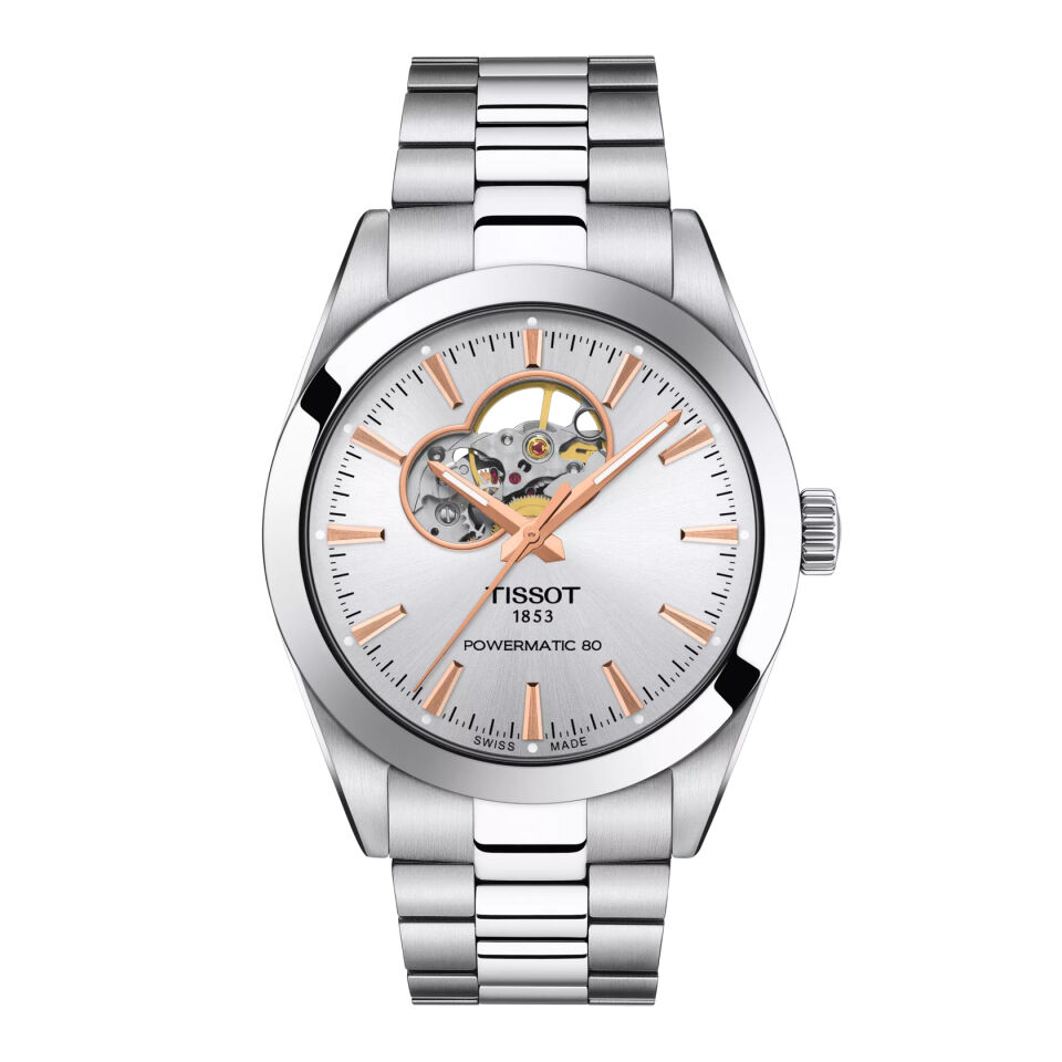 Tissot Gentleman Open Heart 40mm T1274071103101 - Erkek Kol Saati T127.407.11.031.01