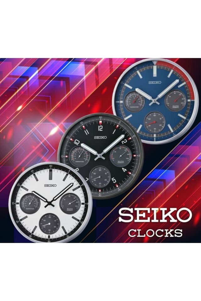 Clocks Qxa822S Alüminyum Kasa Termometre Ve Nemölçer Dekoratif Duvar Saati