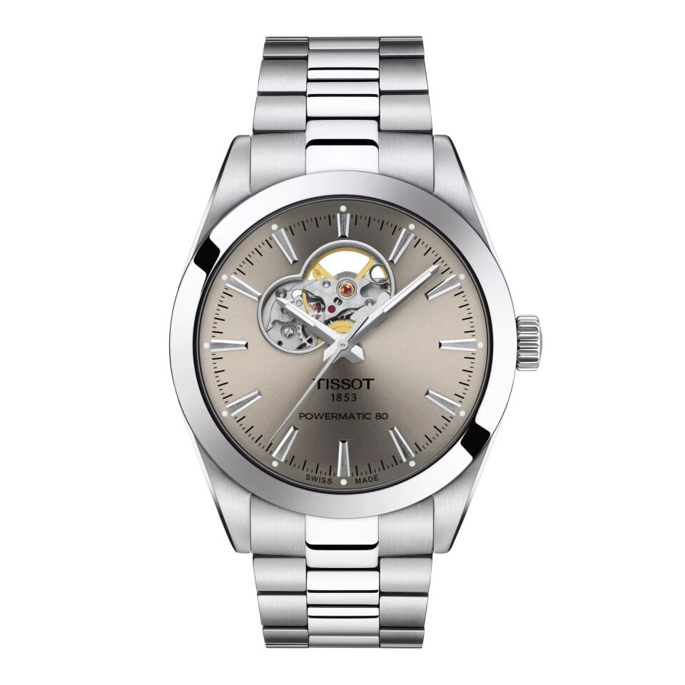 Tissot Gentleman Open Heart 40mm T1274071108100 - Erkek Kol Saati T127.407.11.081.00