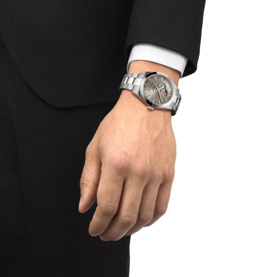 Tissot Gentleman Open Heart 40mm T1274071108100 - Erkek Kol Saati T127.407.11.081.00