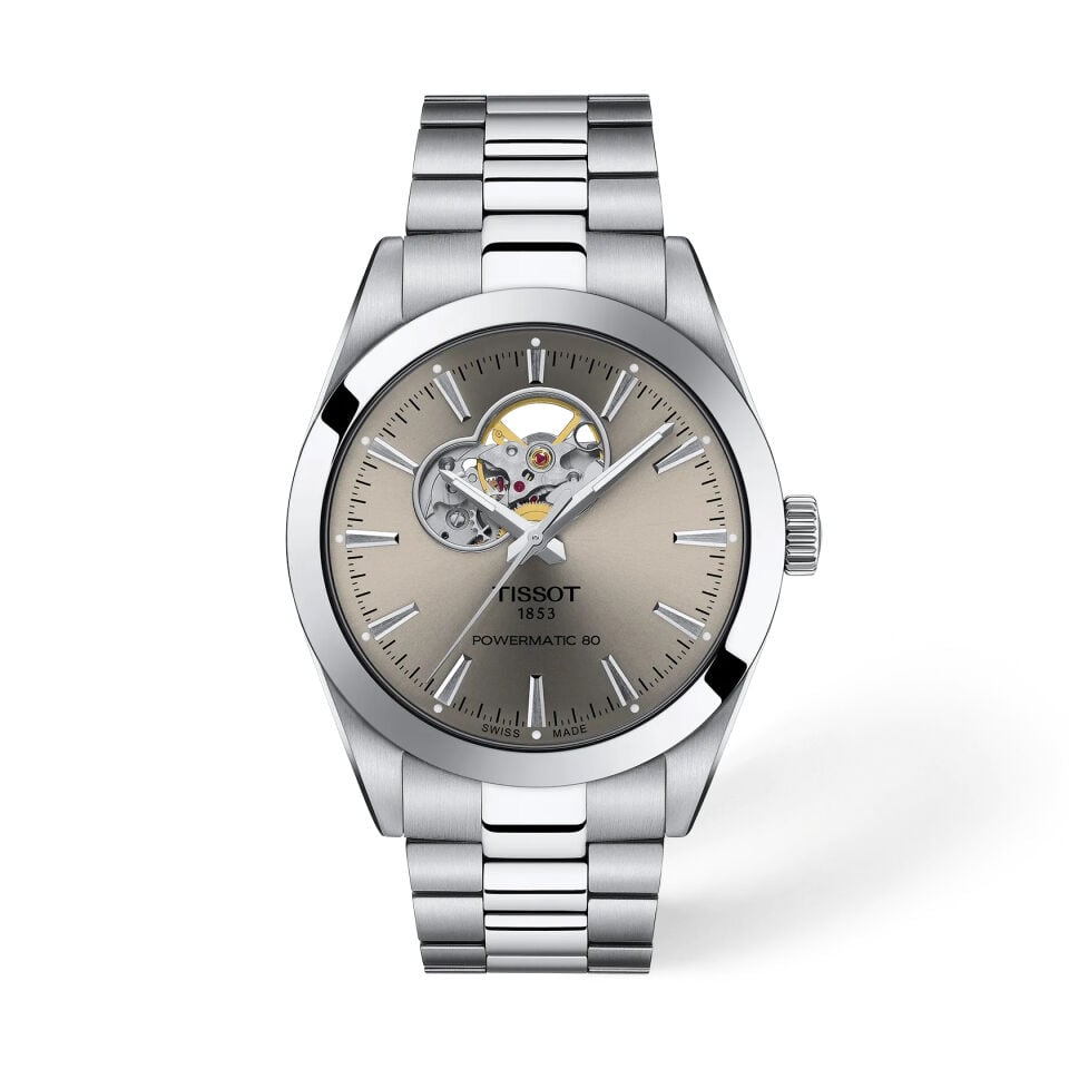 Tissot Gentleman Open Heart 40mm T1274071108100 - Erkek Kol Saati T127.407.11.081.00