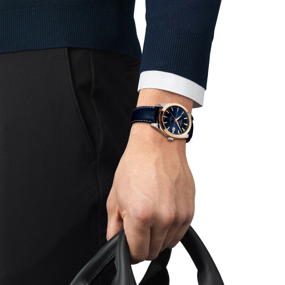 Tissot Gentleman Gold bezel 40mm T9274074604100 - Erkek Kol Saati T927.407.46.041.00