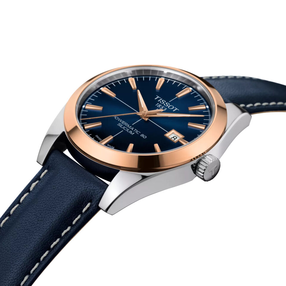 Tissot Gentleman Gold bezel 40mm T9274074604100 - Erkek Kol Saati T927.407.46.041.00