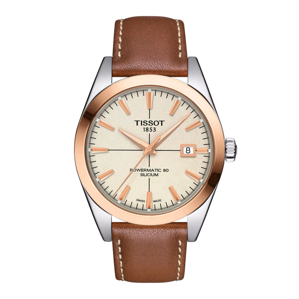 Tissot Gentleman Gold bezel 40mm T9274074626100 - Erkek Kol Saati T927.407.46.261.00