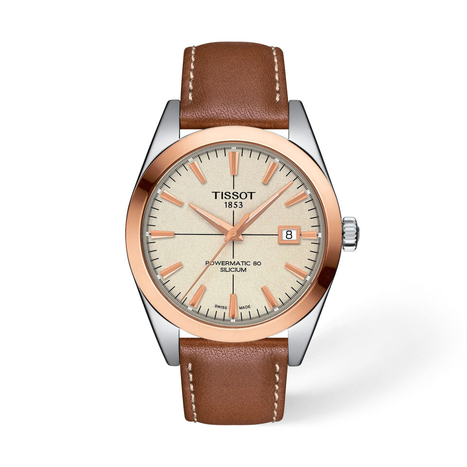 Tissot Gentleman Gold bezel 40mm T9274074626100 - Erkek Kol Saati T927.407.46.261.00