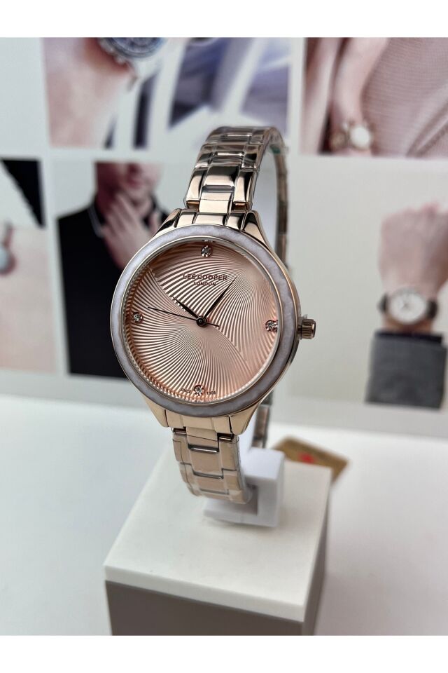 Rose Gold 34Mm Kadın Kol Saati 3 Atm Su Geçirmez 2 Yıl Garantili